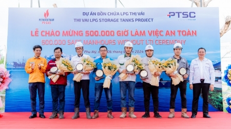 PTSC đạt mốc 500.000 giờ làm việc an toàn tại Dự án Bồn chứa LPG Thị Vải