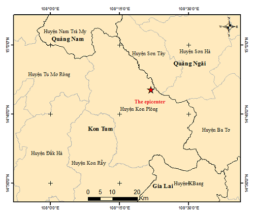 Trung tâm Báo tin động đất và cảnh báo sóng thần, Viện Vật lý Địa cầu thông tin về vị trí trận động đất thứ 2 có rung chấn khoảng 3.3 độ richter.