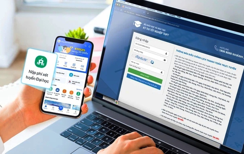 Thí sinh nộp lệ phí xét tuyển trực tuyến từ ngày 31/7