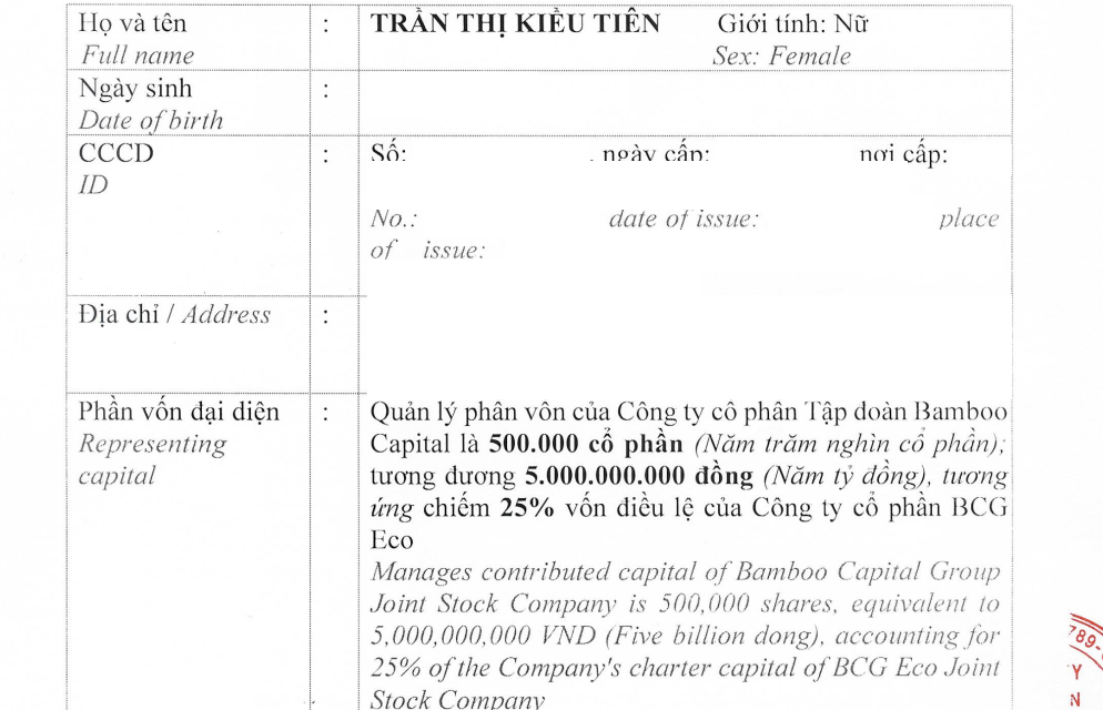 Bamboo Capital góp vốn thành lập Công ty cổ phần BCG Eco về trồng rừng