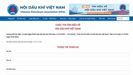 Cuộc thi tìm hiểu về Hội Dầu khí Việt Nam gia hạn thời gian nhận bài thi đến hết ngày 06/9/2024