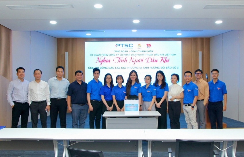 Công đoàn Cơ quan Tổng công ty PTSC tổ chức quyên góp ủng hộ đồng bào các địa phương bị ảnh hưởng bởi cơn bão số 3