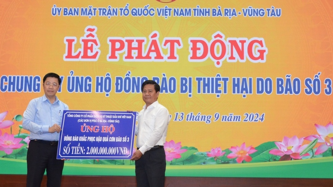 Các đơn vị Dầu khí chung tay cùng tỉnh Bà Rịa - Vũng Tàu ủng hộ đồng bào miền Bắc bị thiệt hại do bão số 3