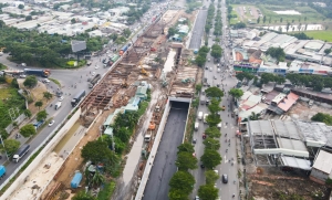 [Chùm ảnh] Chuẩn bị thông xe một nhánh hầm chui ở cửa ngõ phía Nam TP HCM