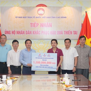 Petrovietnam trao kinh phí 1,5 tỷ đồng hỗ trợ nhân dân tỉnh Cao Bằng khắc phục thiệt hại bão lũ