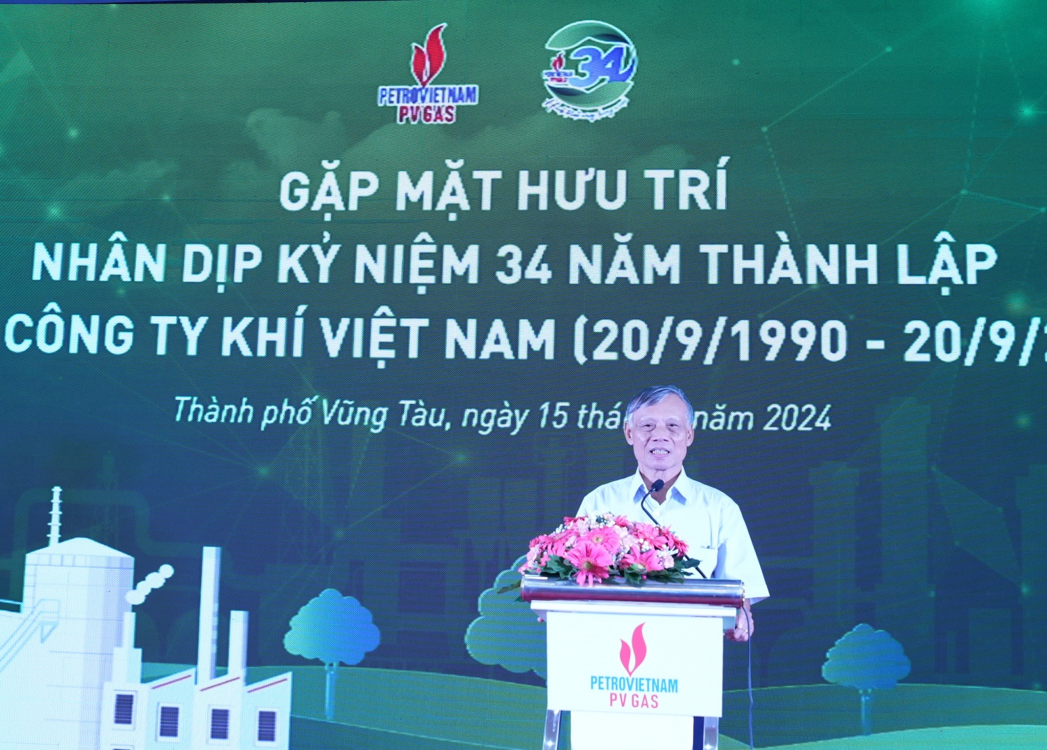 Ông Trần Văn Tâm, Trưởng Ban liên lạc hưu trí PV GAS phát biểu