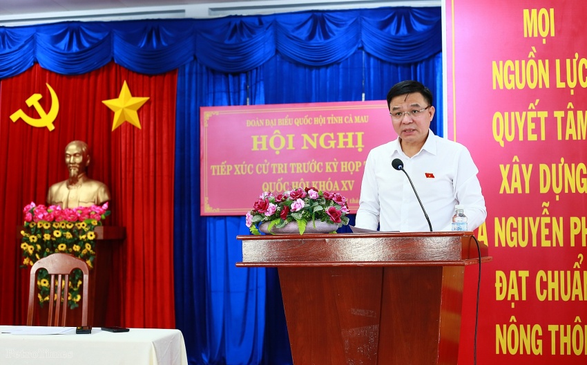 Đồng chí Lê Mạnh Hùng tiếp xúc cử tri xã Nguyễn Phích trước Kỳ họp thứ 8, Quốc hội khóa XV