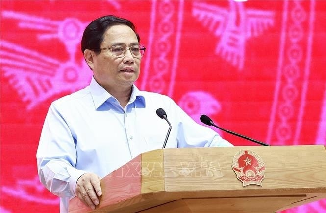 Thủ tướng Chính phủ Phạm Minh Chính dẫn đầu đoàn đại biểu cấp cao Việt Nam tham dự Hội nghị Cấp cao ASEAN lần thứ 44, 45 và các Hội nghị Cấp cao liên quan tại Vientiane, Lào, từ ngày 8 - 11/10/2024.. Ảnh: TTXVN