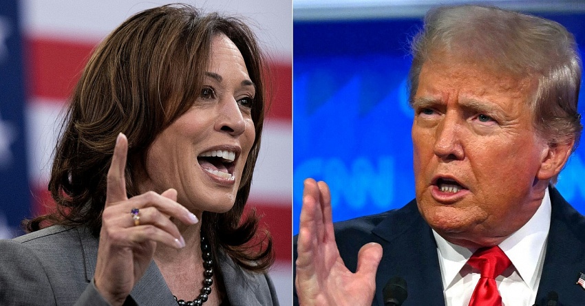 Hai ứng viên Tổng thống Mỹ Donald Trump và Kamala Harris - Ảnh: Internet
