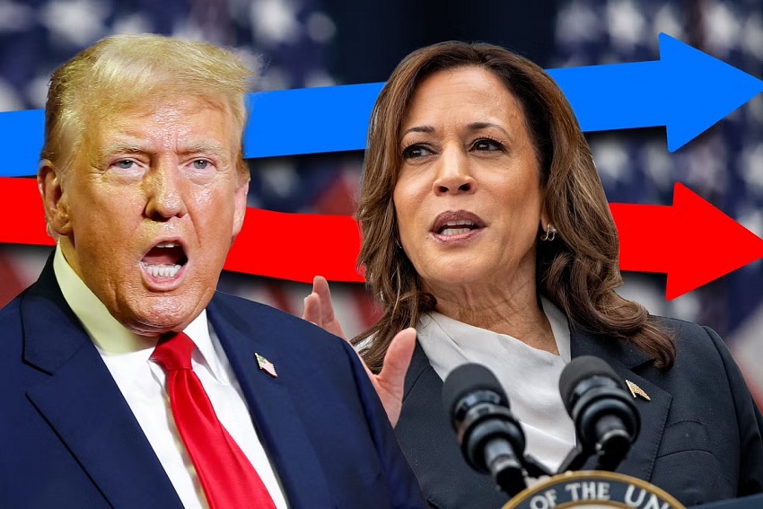 Hai ứng viên Tổng thống Mỹ Donald Trump và Kamala Harris - Ảnh: Independent