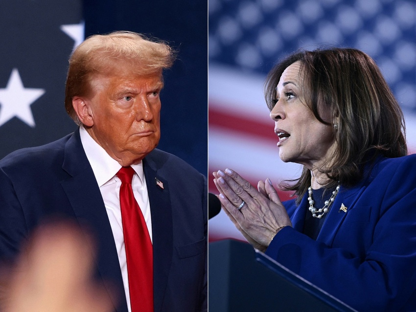 Hai ứng viên Tổng thống Mỹ Donald Trump và Kamala Harris - Ảnh: Independent