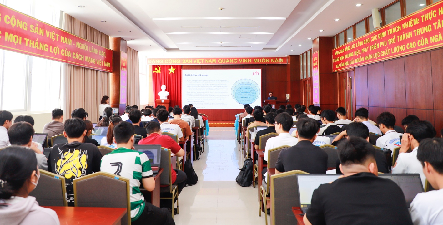 PVU tổ chức nói chuyện chuyên đề AI: Trang bị kiến thức số cho sinh viên