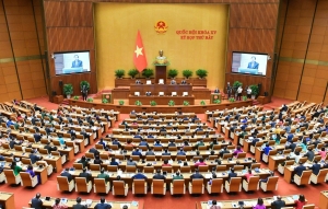 Quốc hội thảo luận tại hội trường về dự án Luật Điện lực (sửa đổi)