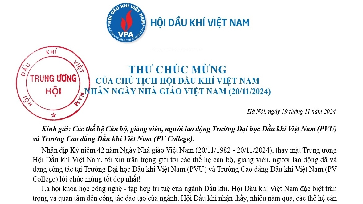 Chủ tịch Hội Dầu khí Việt Nam chúc mừng PVU, PV College nhân Ngày Nhà giáo Việt Nam