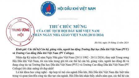 Chủ tịch Hội Dầu khí Việt Nam chúc mừng PVU, PV College nhân Ngày Nhà giáo Việt Nam
