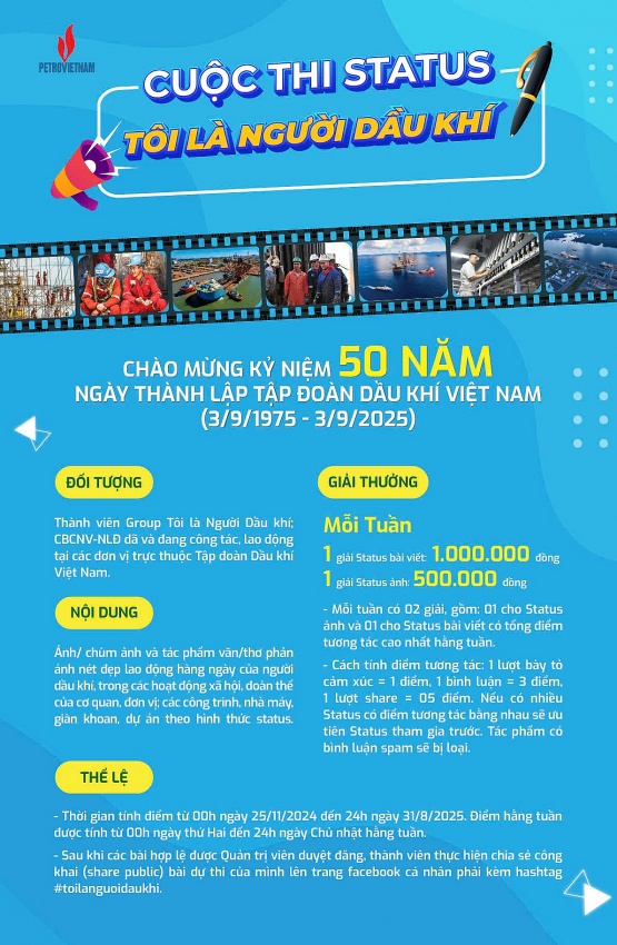 Cuộc thi Status “Tôi là Người Dầu khí” – Khơi dậy niềm tự hào ngành Dầu khí