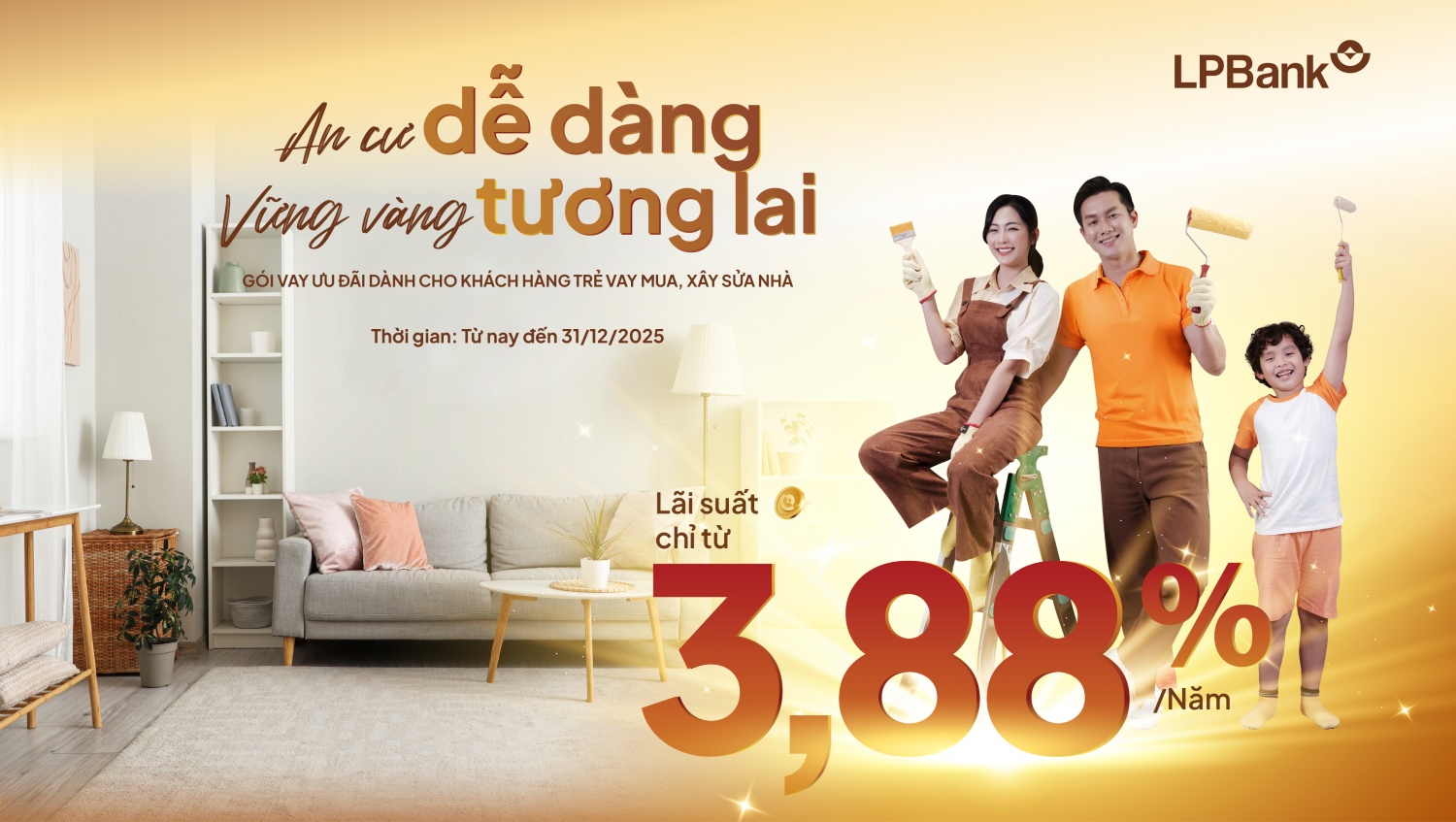 Ngân hàng Lộc Phát (LPBank) tiếp sức giấc mơ mua nhà của các gia đình trẻ với gói vay chỉ từ 3,88%