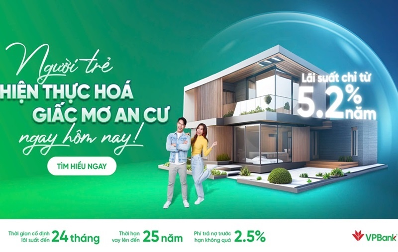 Vay mua nhà với lãi suất ưu đãi chỉ từ 5,2%/năm tại VPBank