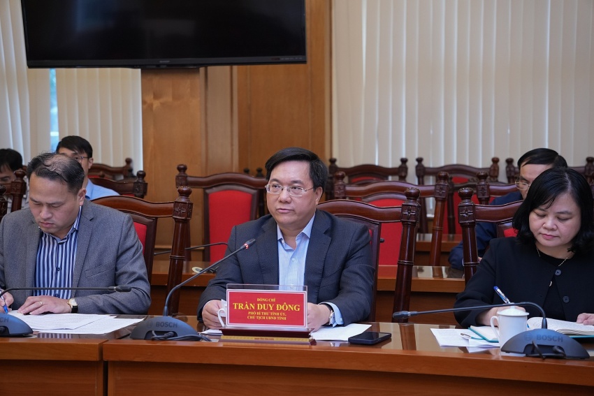 Đồng chí Trần Duy Đông cảm ơn Tập đoàn Dầu khí Việt Nam đã hỗ trợ một phần kinh phí giúp tỉnh đẩy nhanh tiến độ xây dựng nhà ở và chăm lo Tết cho người nghèo.