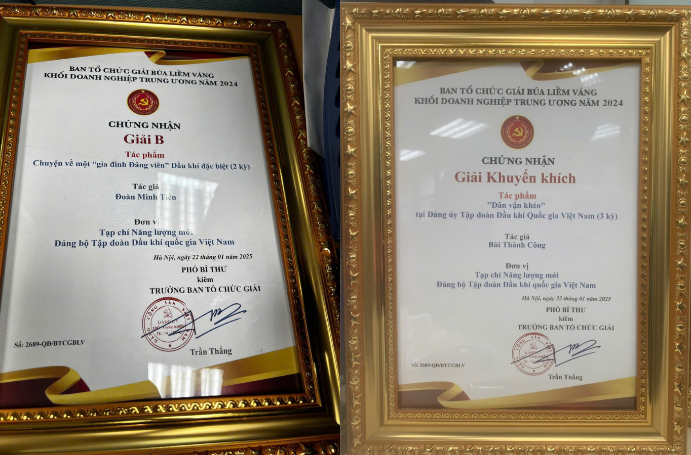 Tạp chí Năng lượng Mới - PetroTimes đạt giải cao tại Giải Búa liềm vàng Khối DNTW năm 2024