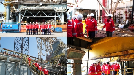 PV Drilling’s Board of Management visits the PV DRILLING VIII rig at PTSC downstream port