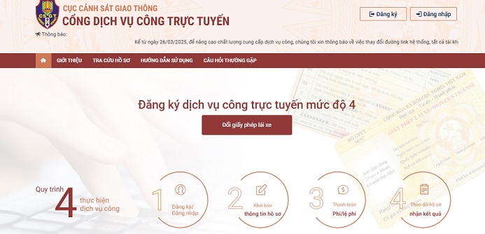 Thêm ứng dụng đổi giấy phép lái xe trực tuyến
