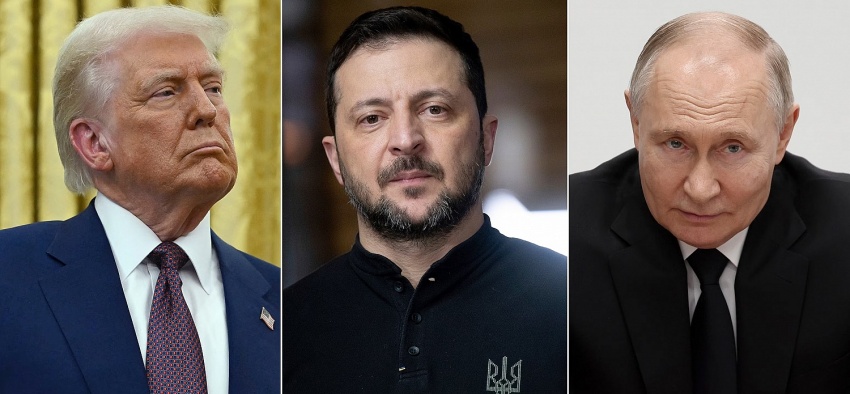 Ông Trump, ông Zelensky, và ông Putin - Ảnh: ABC