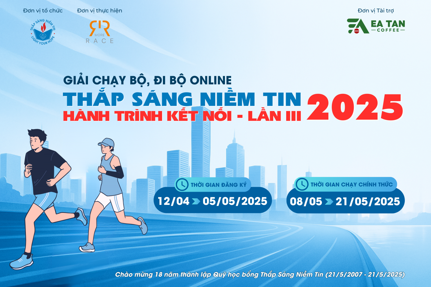 Giải chạy bộ online “Thắp sáng niềm tin - Hành trình kết nối” lần III năm 2025 chào mừng kỷ niệm 18 năm thành lập quỹ