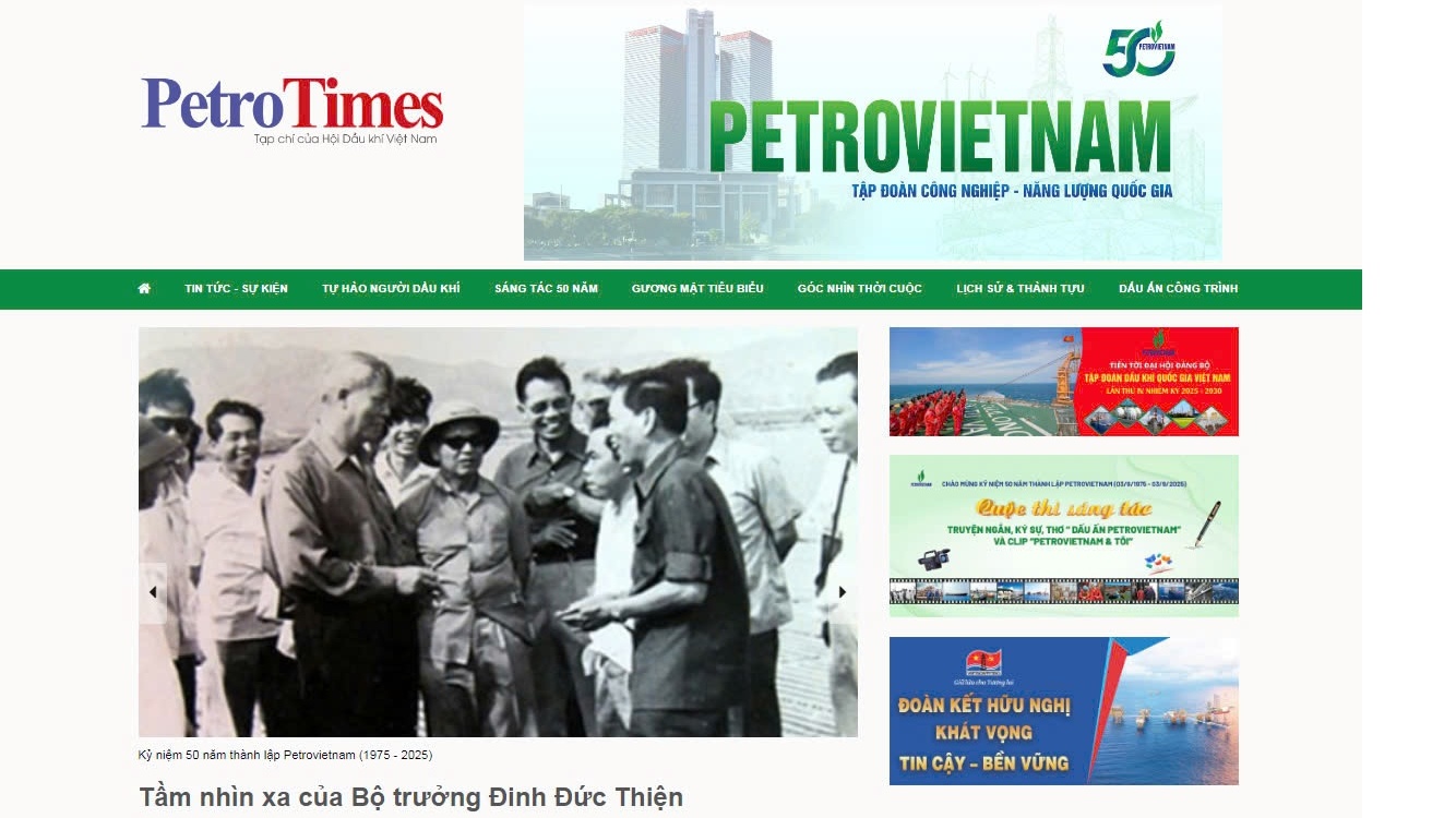 Ra mắt Chuyên trang “50 năm Petrovietnam” trên PetroTimes