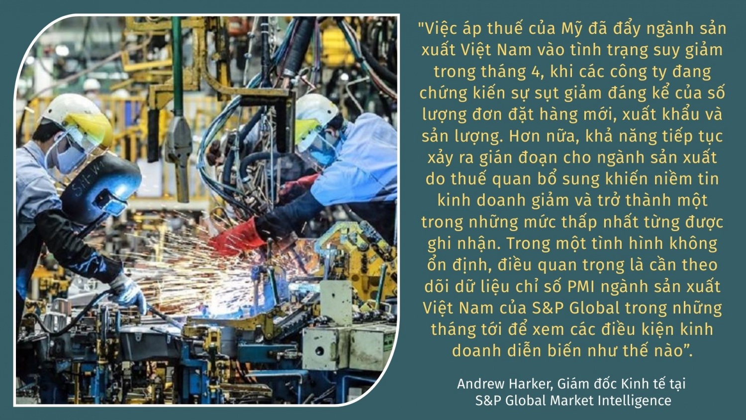 PMI ngành sản xuất tháng 4/2025 giảm xuống 45,6 điểm
