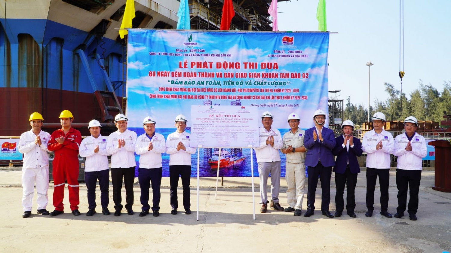 PVSM phấn đấu 60 ngày đêm hoàn thành bàn giao Giàn khoan Tam Đảo 02