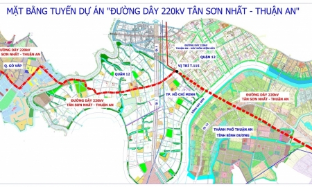 Phê duyệt chủ trương đầu tư Dự án đường dây 220kV Tân Sơn Nhất - Thuận An