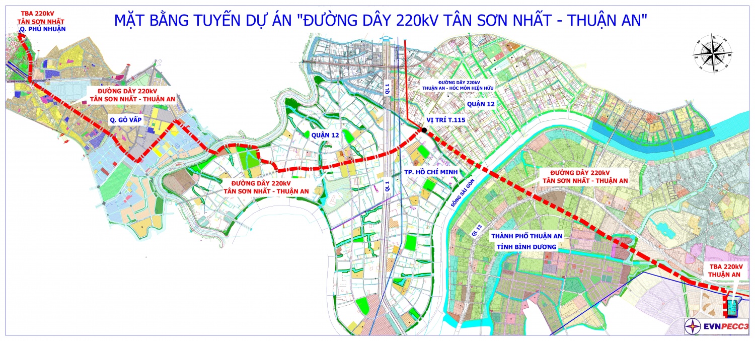 Phê duyệt chủ trương đầu tư Dự án đường dây 220kV Tân Sơn Nhất - Thuận An