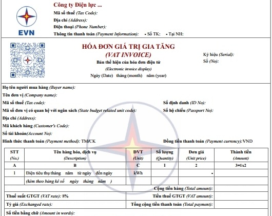 Triển khai mẫu hóa đơn tiền điện mới từ ngày 1/6