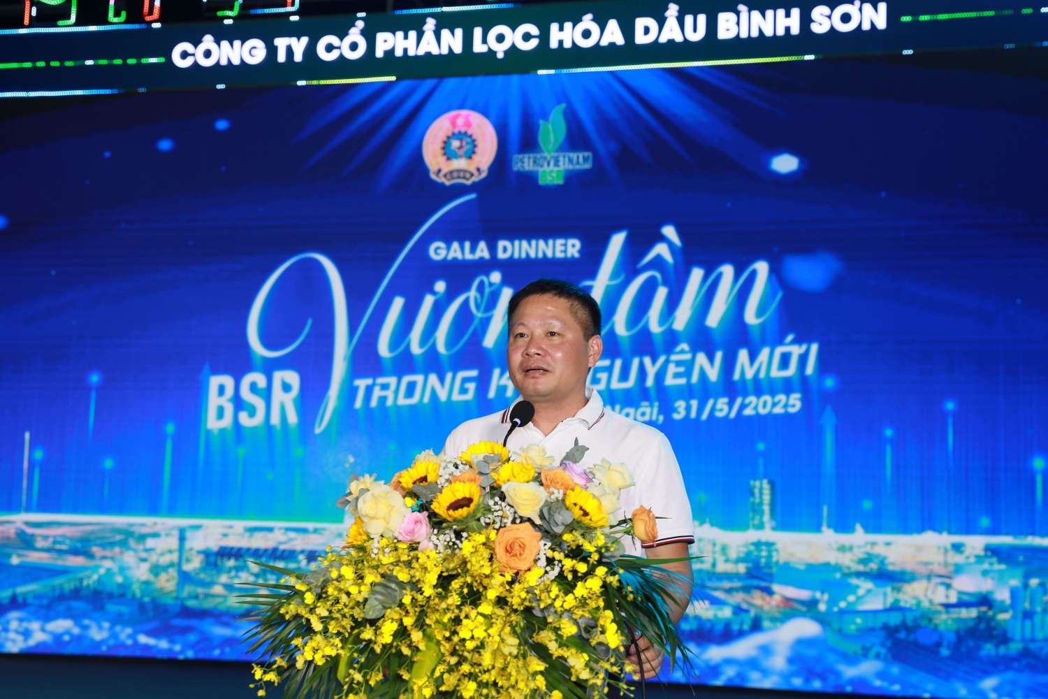 Ông Bùi Ngọc Dương - Chủ tịch HĐQT BSR đánh giá cao các hoạt động của Công đoàn và biểu dương tinh thần cống hiến của NLĐ, góp phần đưa BSR phát triển bền vững.