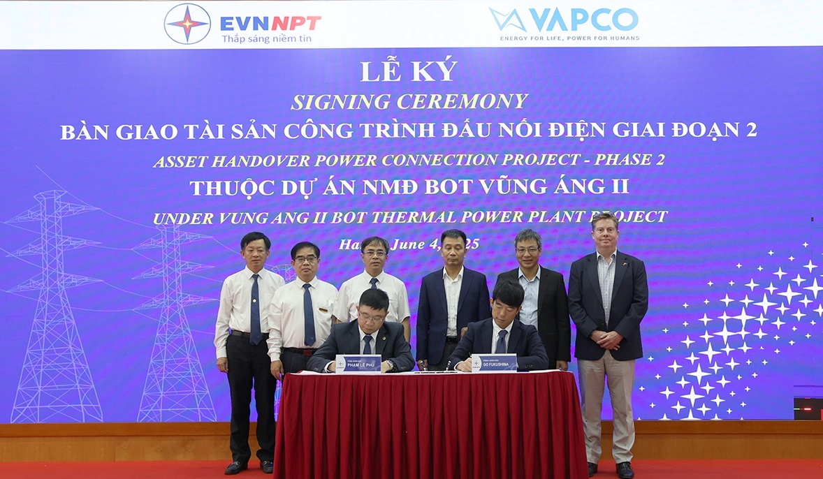 EVNNPT tiếp nhận tài sản - Công trình đấu nối điện thuộc Dự án Nhà máy nhiệt điện BOT Vũng Áng II