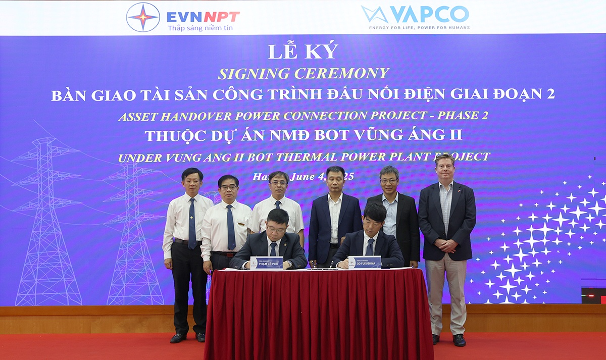 EVNNPT tiếp nhận tài sản - Công trình đấu nối điện thuộc Dự án Nhà máy nhiệt điện BOT Vũng Áng II
