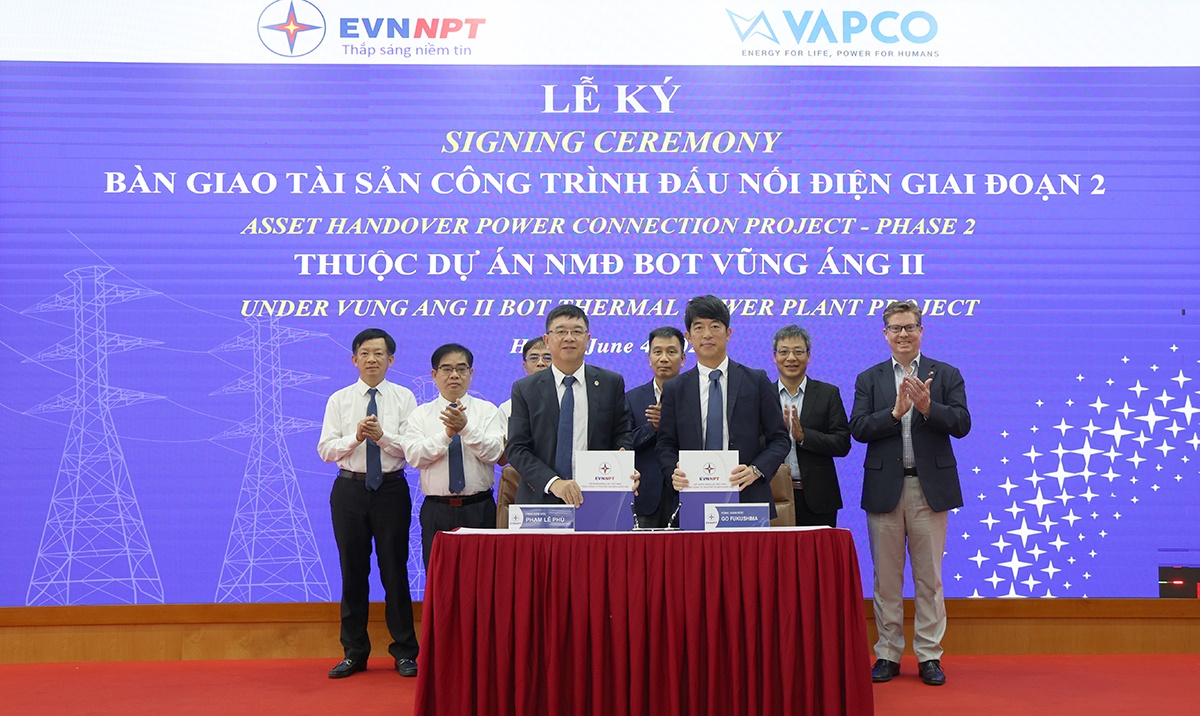 EVNNPT tiếp nhận tài sản - Công trình đấu nối điện thuộc Dự án Nhà máy nhiệt điện BOT Vũng Áng II