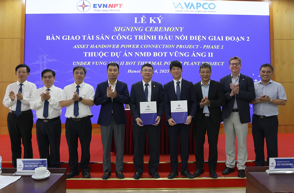 EVNNPT tiếp nhận tài sản - Công trình đấu nối điện thuộc Dự án Nhà máy nhiệt điện BOT Vũng Áng II