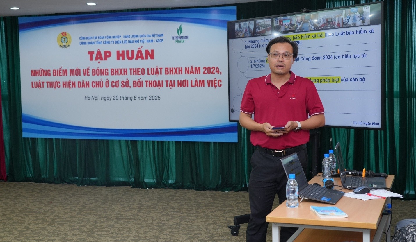 Công đoàn PV Power tổ chức tập huấn về điều Luật sửa đổi và nâng cao kỹ năng cho cán bộ công đoàn cơ sở