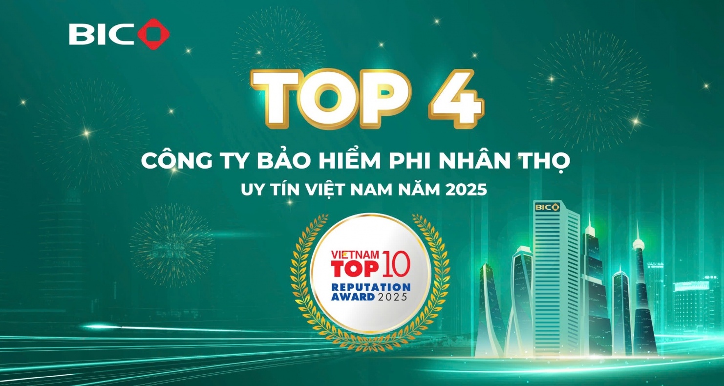 BIC lọt TOP 4 Công ty bảo hiểm phi nhân thọ uy tín