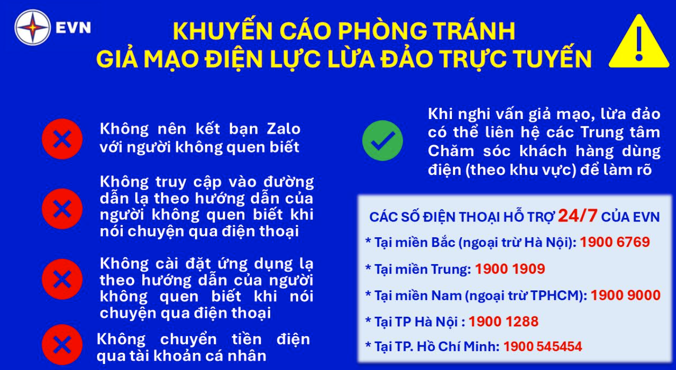 EVN cảnh báo tình trạng lợi dụng thông tin sáp nhập để lừa đảo