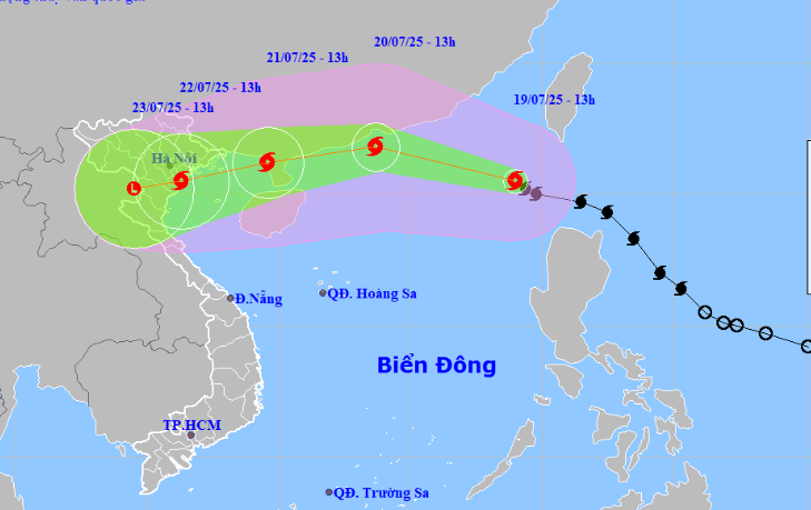 Bão Wipha di chuyển nhanh và liên tục tăng cấp