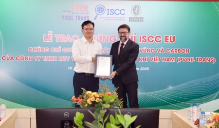 PVOIL Trans đón nhận chứng chỉ ISCC EU, hiện thực hóa dự án thu gom dầu ăn đã qua sử dụng