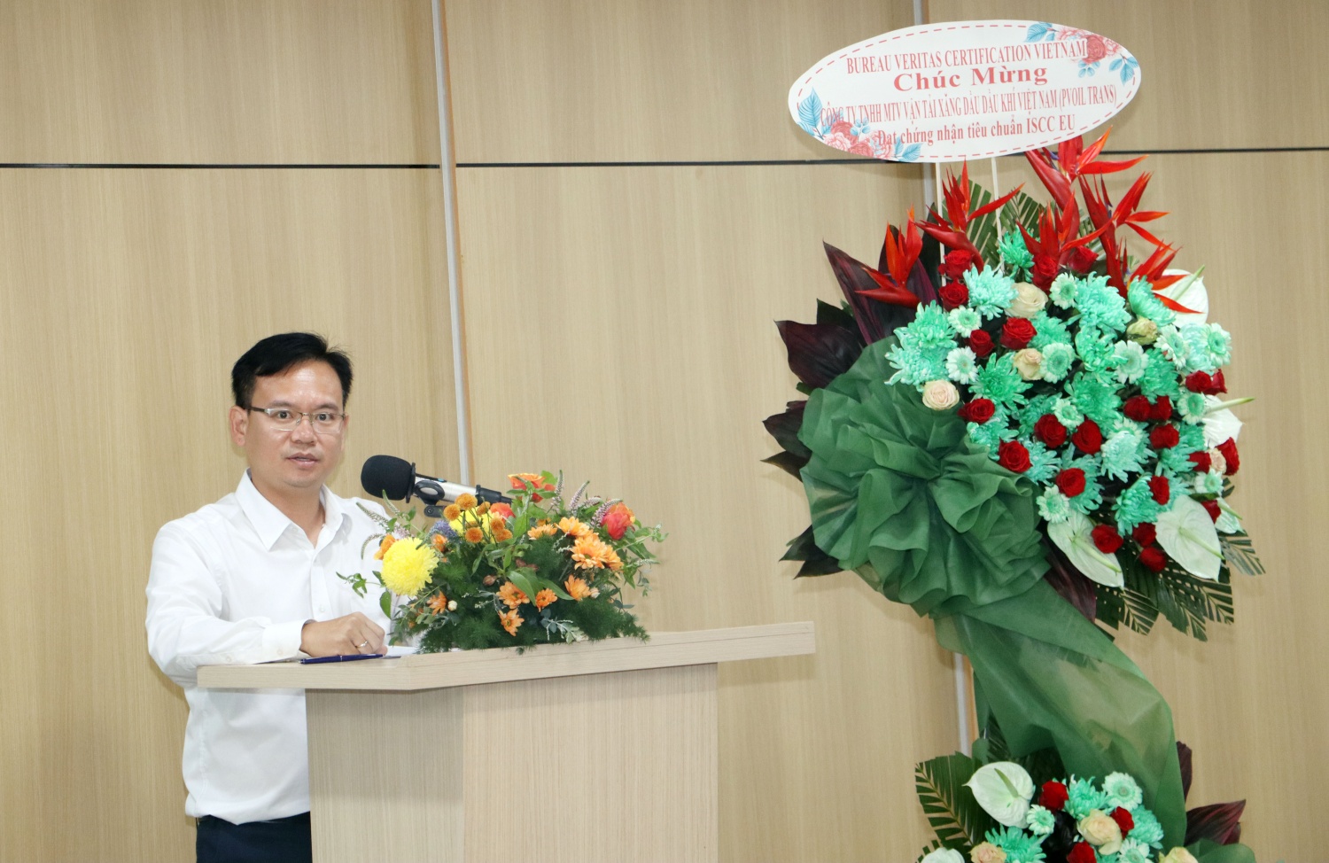 Ông Mai Trung Thành - Giám đốc PVOIL Trans phát biểu