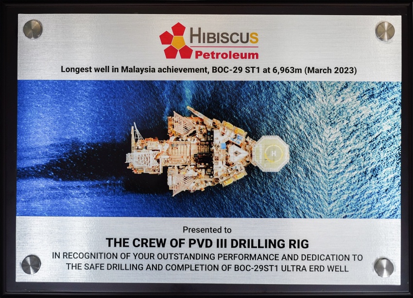 Giàn khoan PV DRILLING III đạt thành tích khoan giếng khoan dài nhất Malaysia năm 2023  cho khách hàng Hibiscus