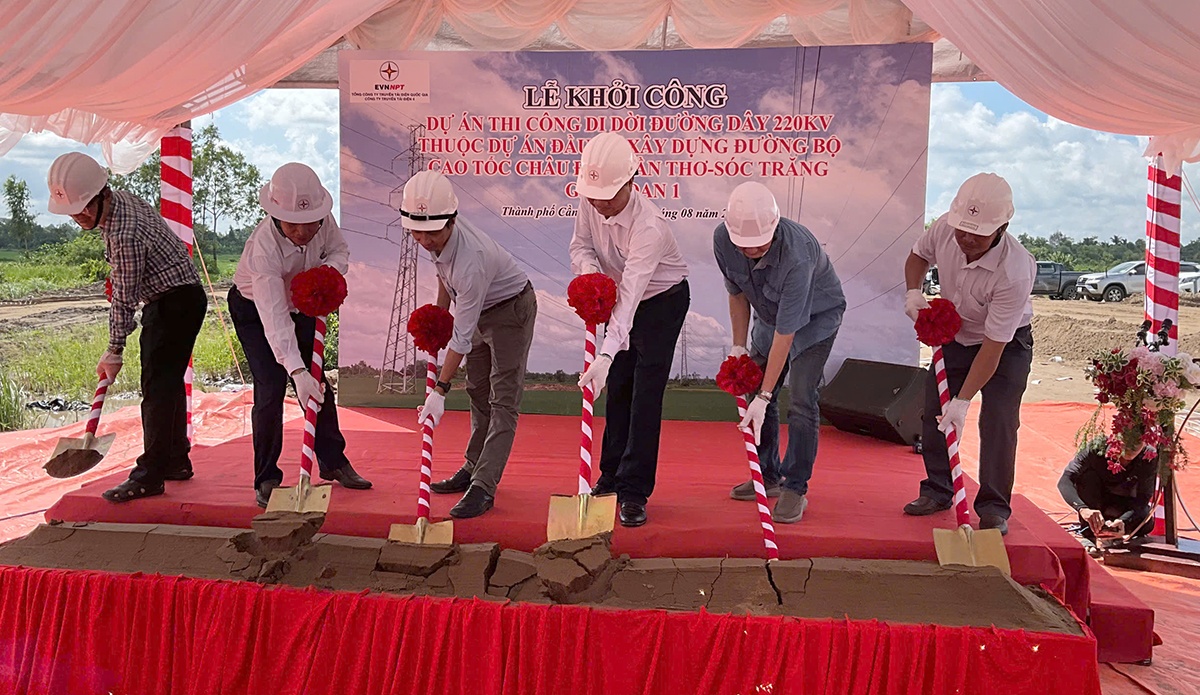 Công ty Truyền tải điện 4 khởi công di dời đường dây 220kV phục vụ cao tốc Châu Đốc – Cần Thơ – Sóc Trăng Công ty Truyền tải điện 4 khởi công di dời đường dây 220kV phục vụ cao tốc Châu Đốc - Cần Thơ - Sóc Trăng