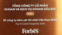 PV Drilling được Forbes Việt Nam vinh danh Top 50 Công ty niêm yết tốt nhất 2025