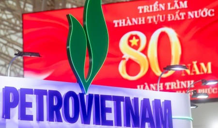 Close-up of Petrovietnam's booth at the National Achievements Exhibition 2025