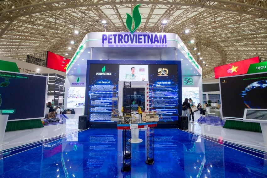 Close-up of Petrovietnam's booth at the National Achievements Exhibition 2025